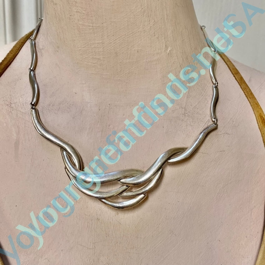 Vintage Sterling Silver Waves Necklace Mexico Yourgreatfinds