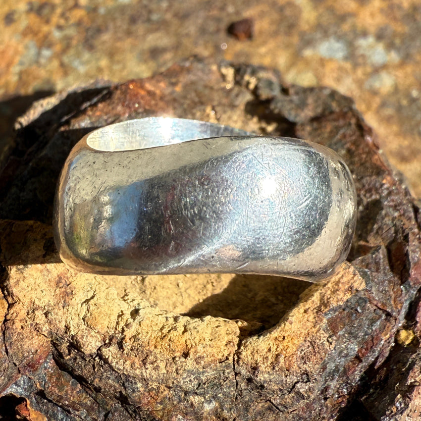 Vintage Sterling Silver Wavy Band ring Size 11 Ring