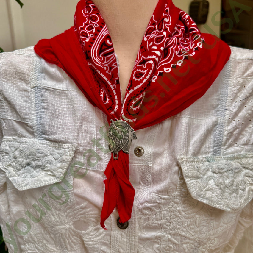 Vintage Sterling Silver Western Saddle Horseshoe Neckerchief Slide neckerchief slide