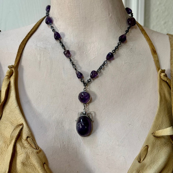 Vinatge sterling hotsell gold and Amethyst necklace