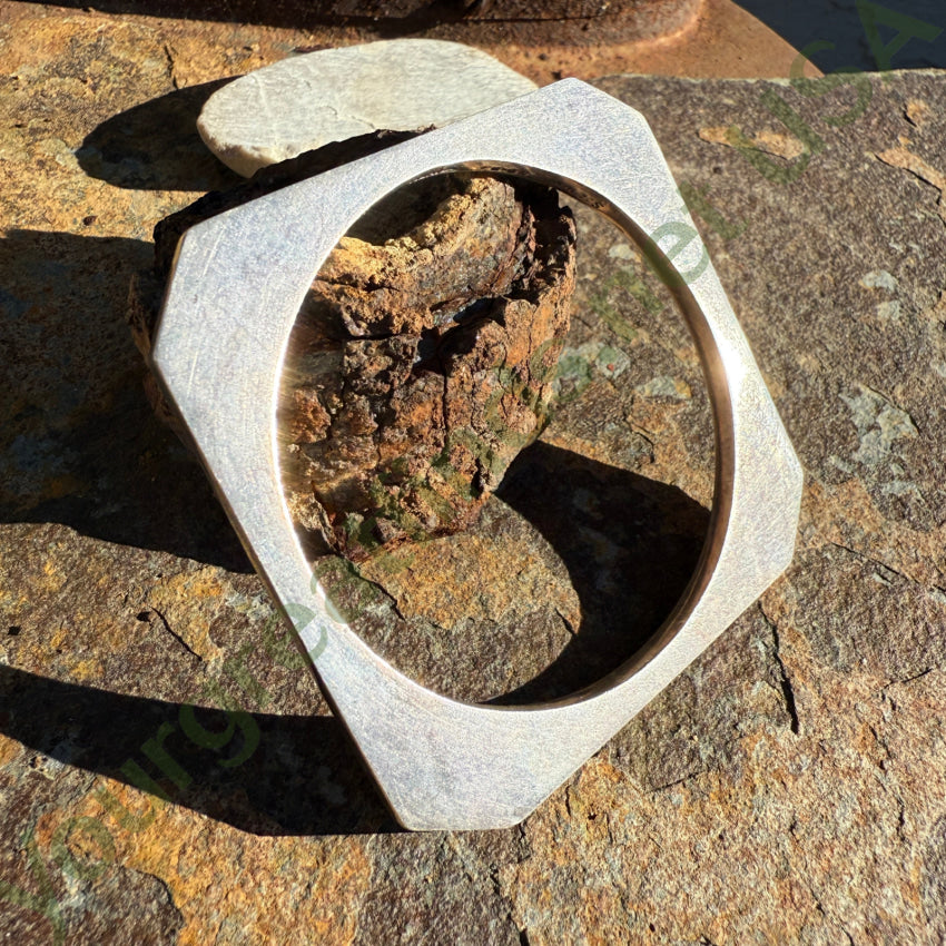 Vintage Taxco Sterling Silver Square Bangle Bracelet bracelet