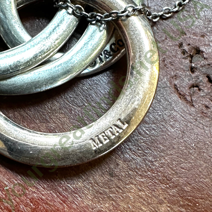 Vintage Tiffany & Co. 4 Interlocking Circle Necklace Sterling Silver