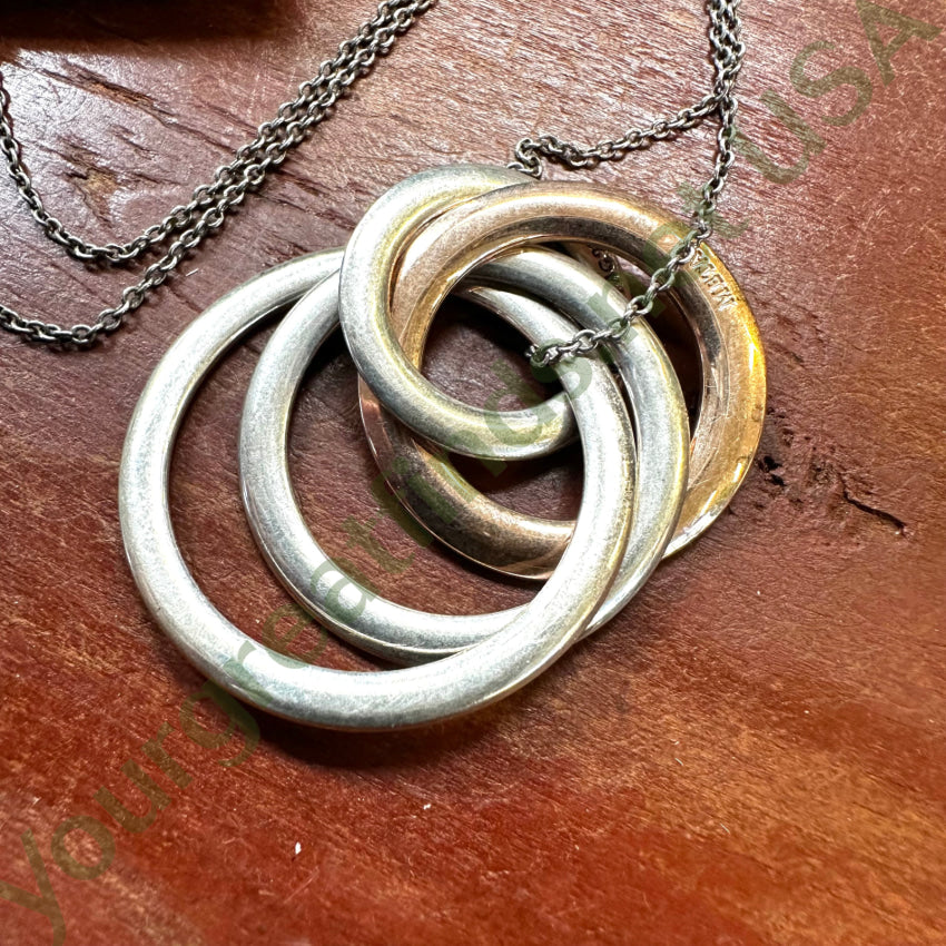 Vintage Tiffany & Co. 4 Interlocking Circle Necklace Sterling Silver