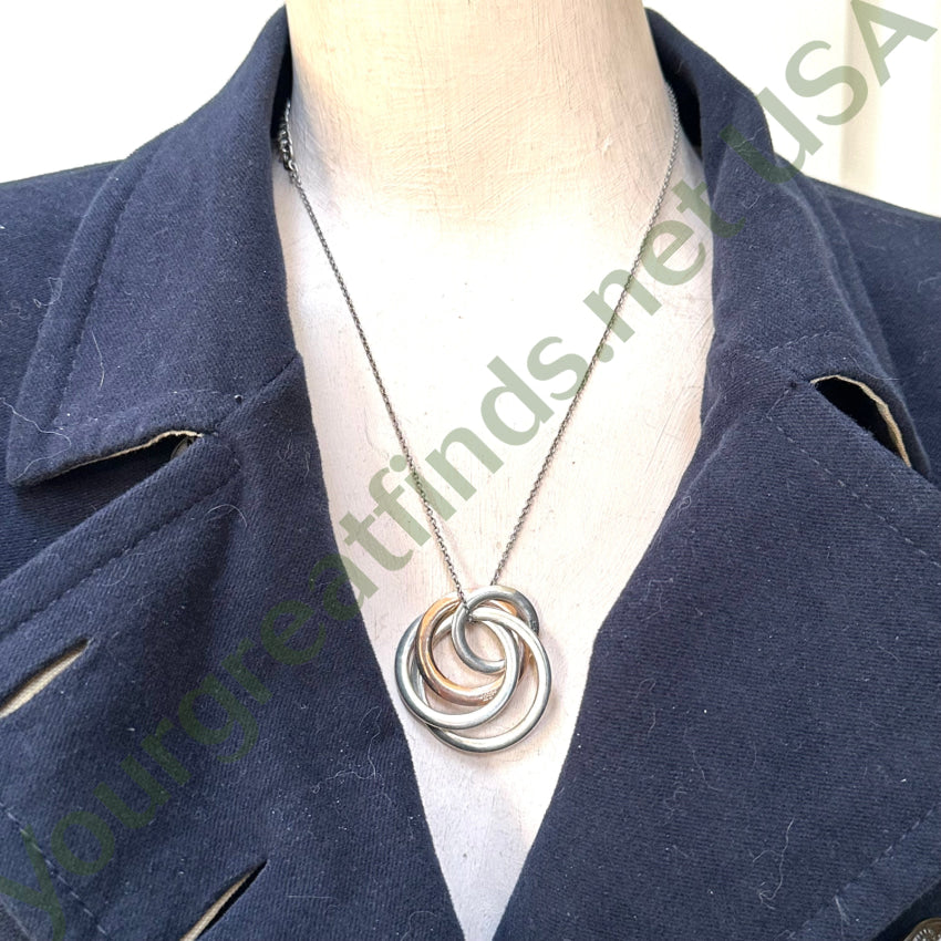 Vintage Tiffany & Co. 4 Interlocking Circle Necklace Sterling Silver