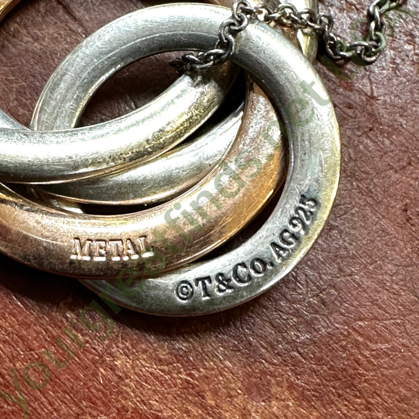 Vintage Tiffany & Co. 4 Interlocking Circle Necklace Sterling Silver