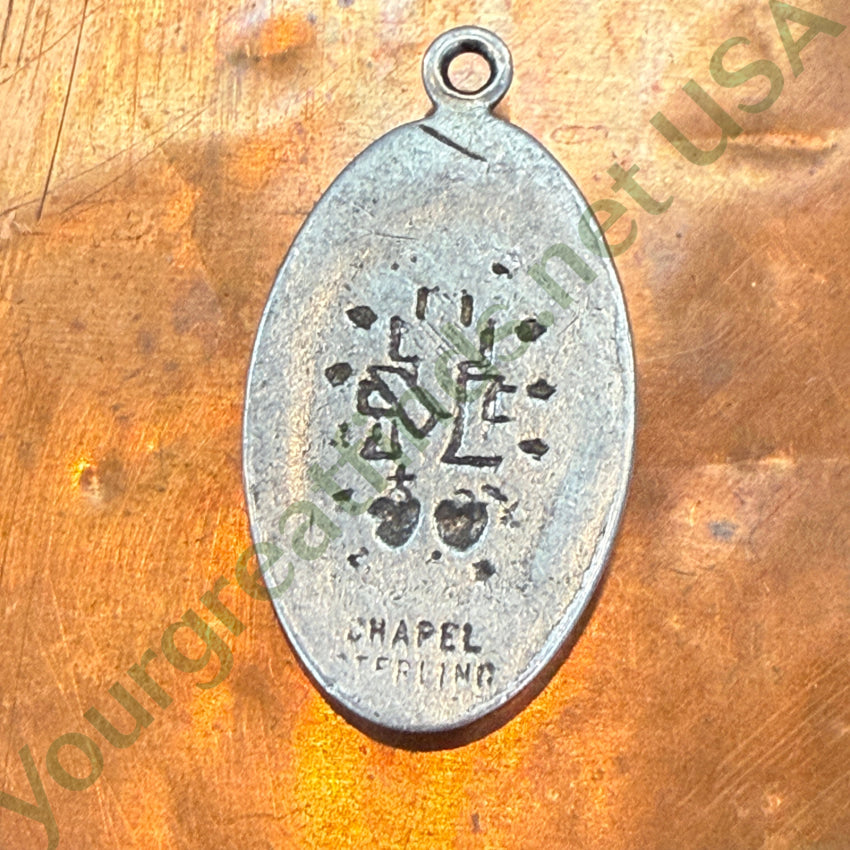 Vintage Time-Worn Sterling Silver Miraculous Mary Pendant Pendant