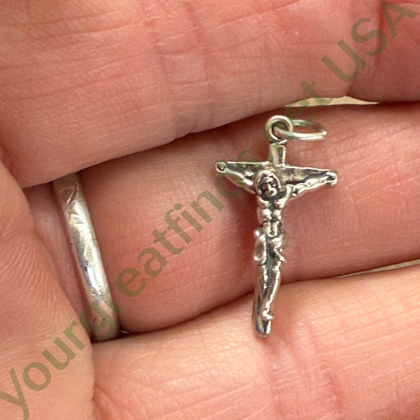 Vintage Tiny Sterling Silver Crucifix Pendant pendant