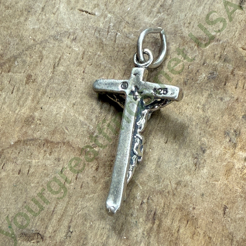 Vintage Tiny Sterling Silver Crucifix Pendant pendant