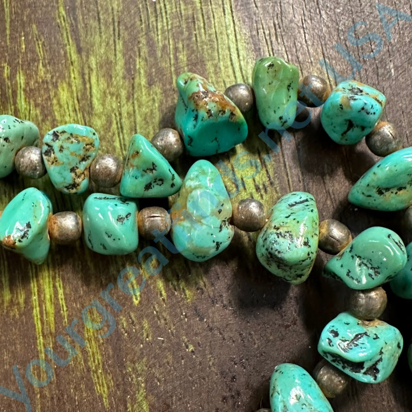 Vintage Vibrant Turquoise Nugget Necklace