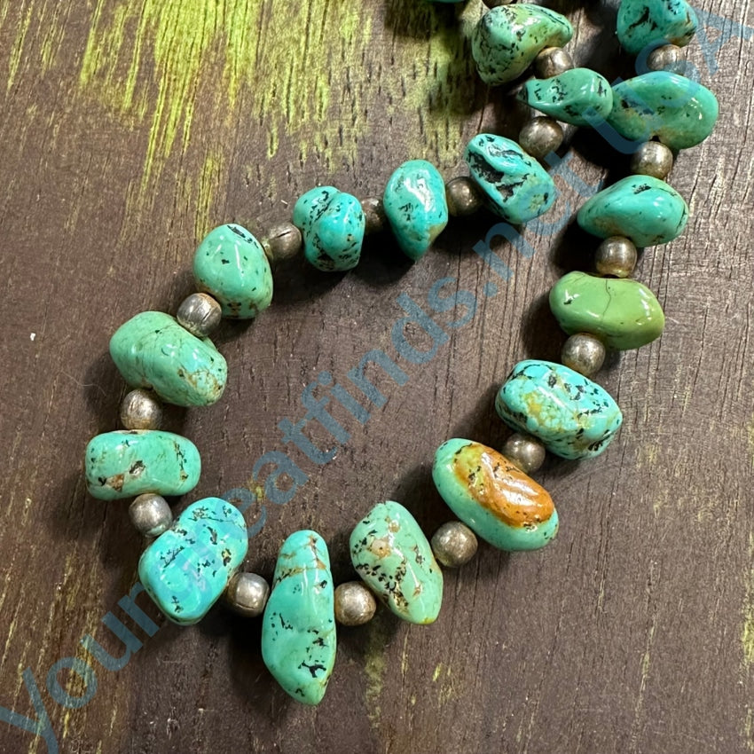 Vintage Vibrant Turquoise Nugget Necklace