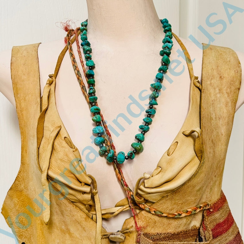 Vintage Vibrant Turquoise Nugget Necklace