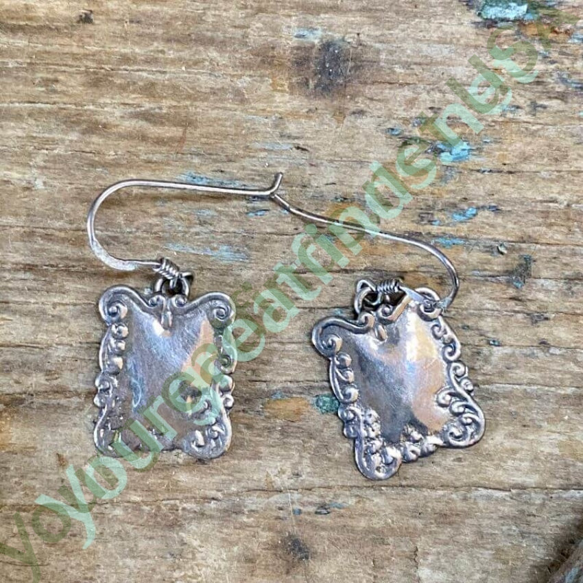 Vintage Victorian Style Sterling Silver Pierced Earrings Yourgreatfinds