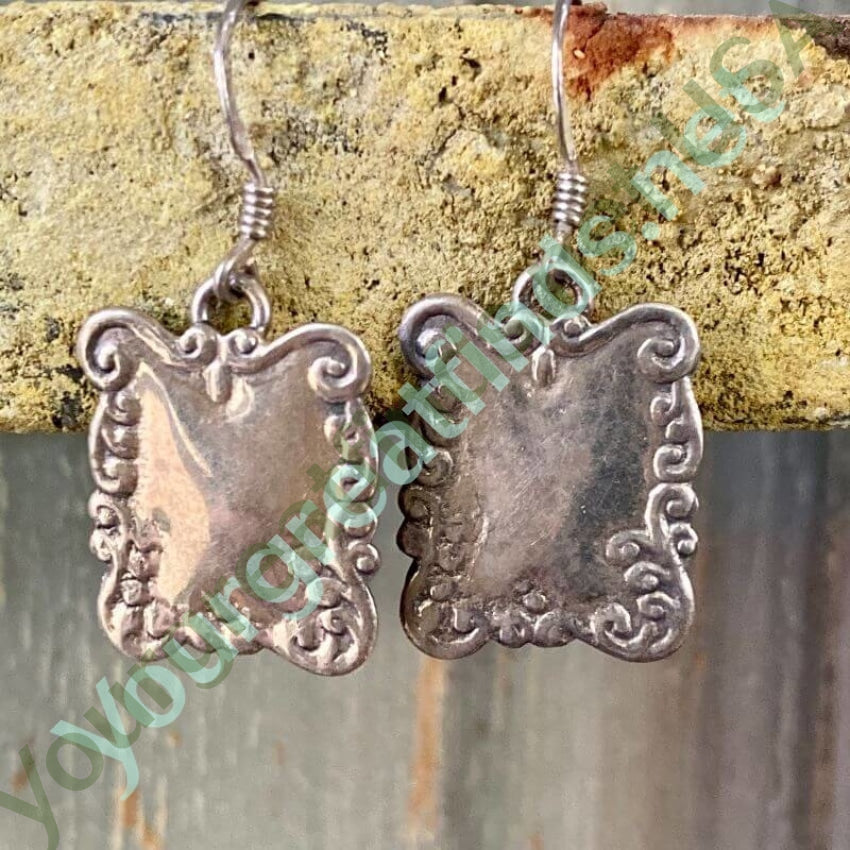 Vintage Victorian Style Sterling Silver Pierced Earrings Yourgreatfinds