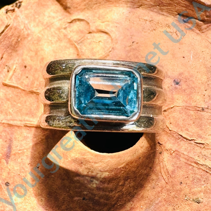 Vintage Blue Topaz Silver popular Ring - Size 6