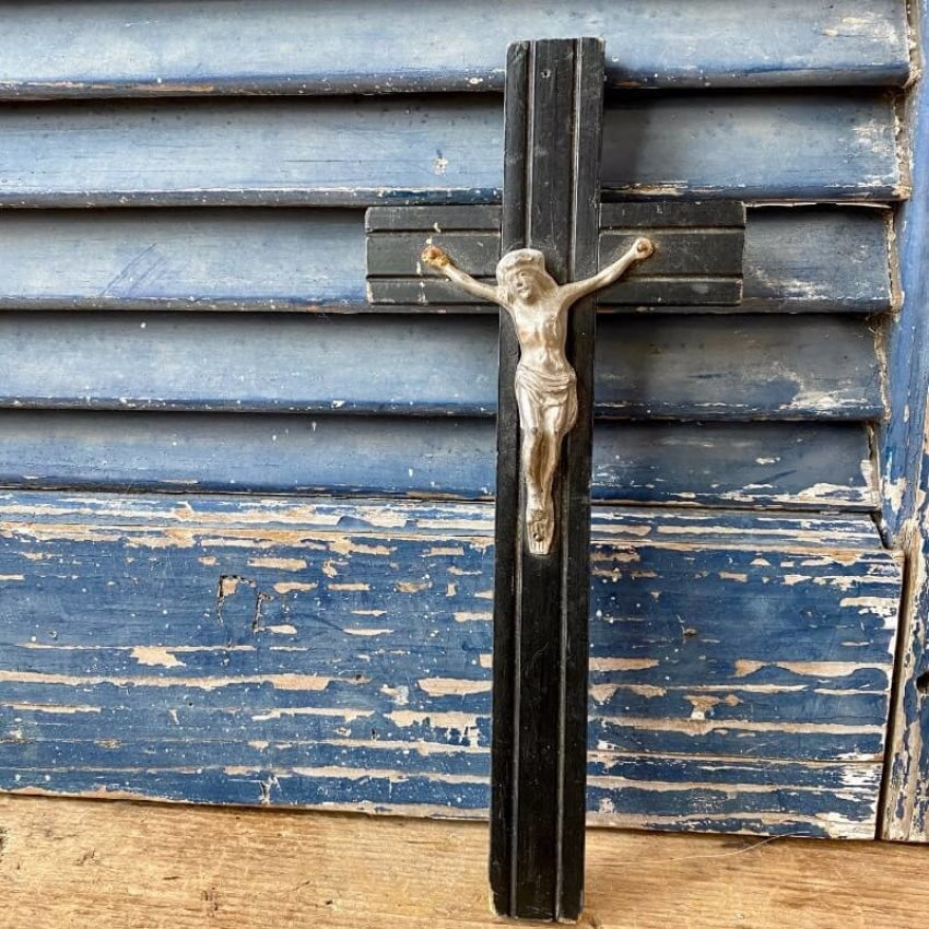 Vintage Wood and Metal Wall Crucifix Yourgreatfinds