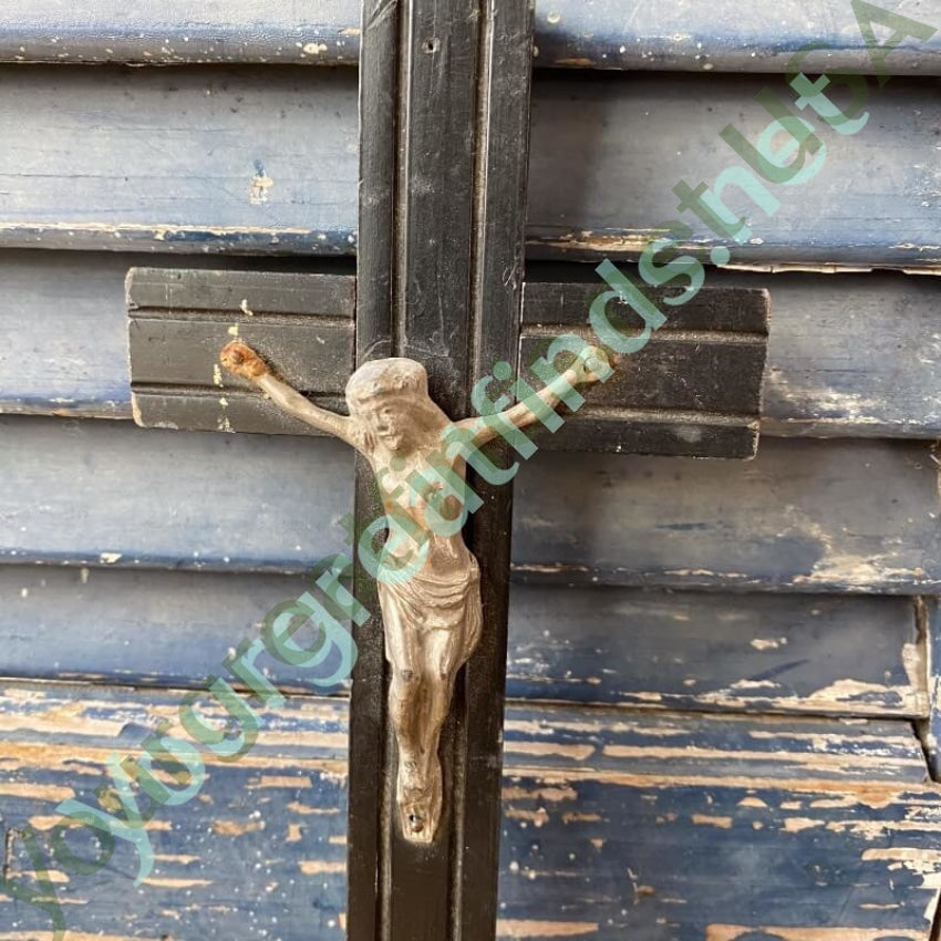 Vintage Wood and Metal Wall Crucifix Yourgreatfinds