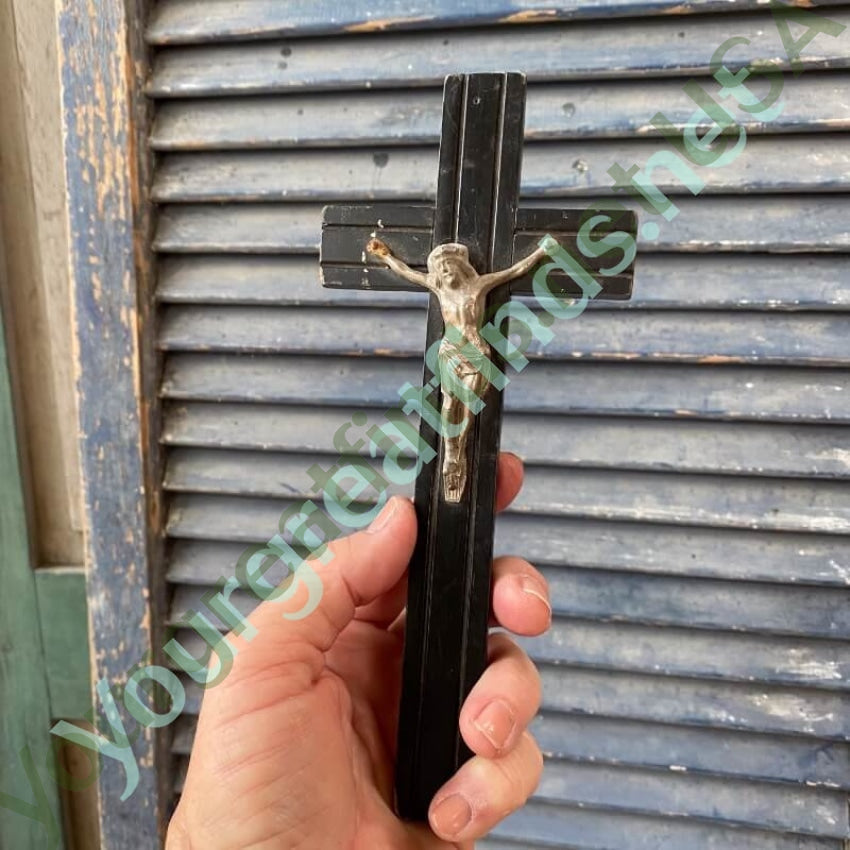 Vintage Wood and Metal Wall Crucifix Yourgreatfinds