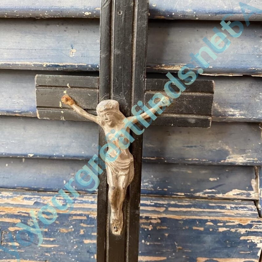 Vintage Wood and Metal Wall Crucifix Yourgreatfinds