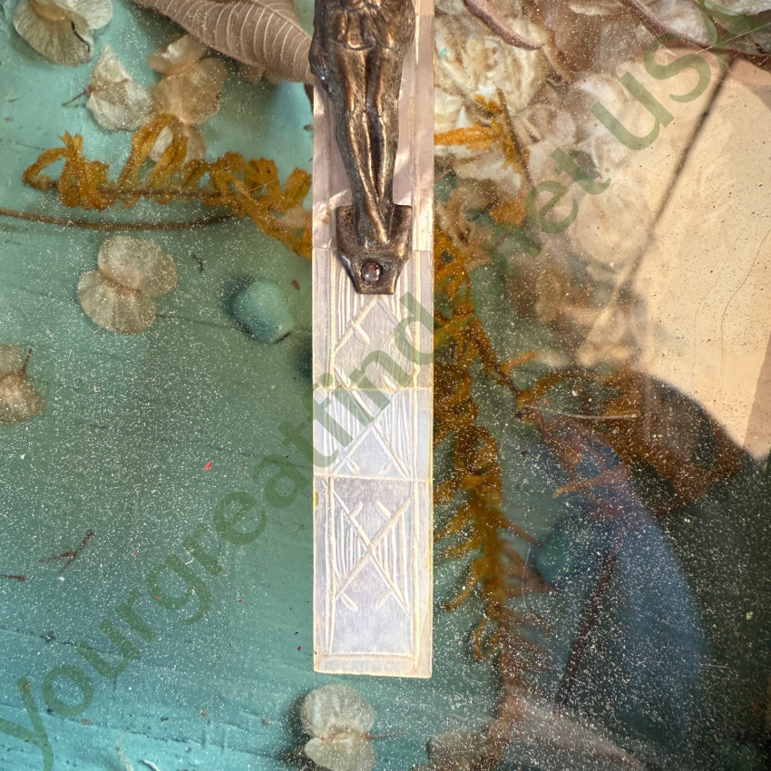 Vintage Wood & Mother of Pearl Crucifix Made in Palestine crucifix
