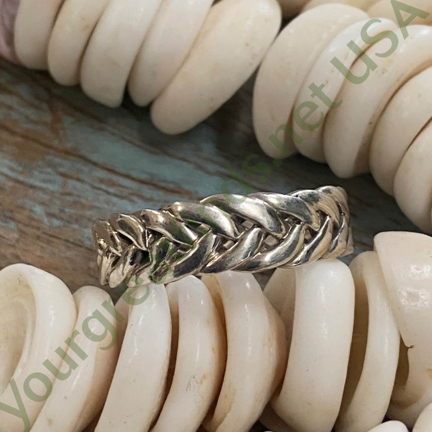 Vintage Woven Sterling Silver Band Ring Size: 12.75 Rings