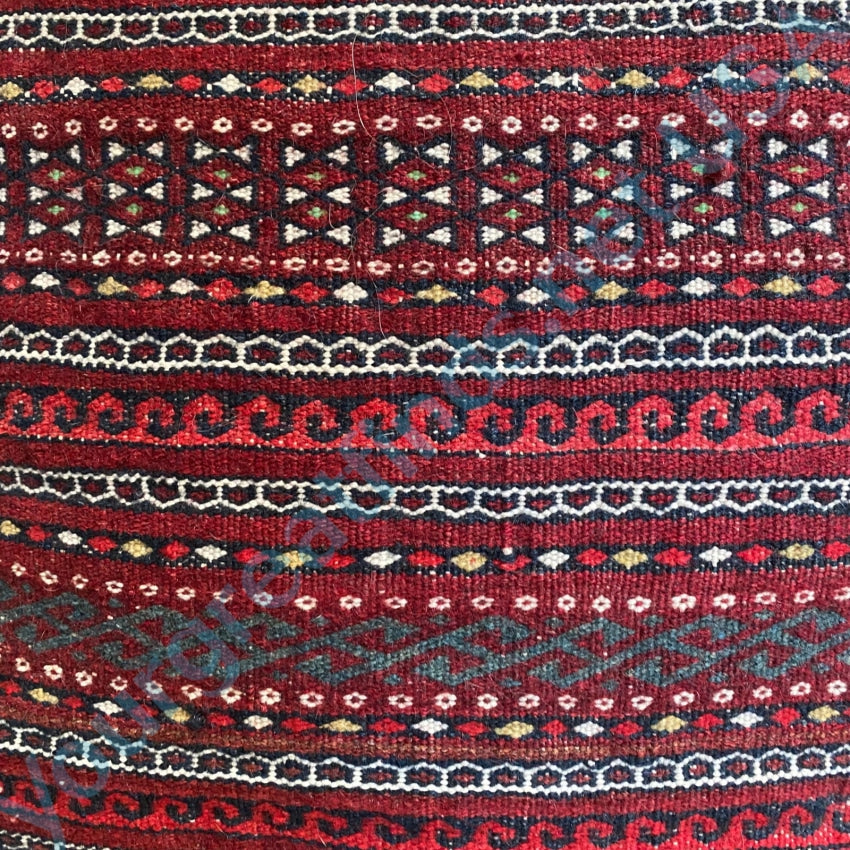 Vintage Woven Wool Red Kilim Throw Pillow