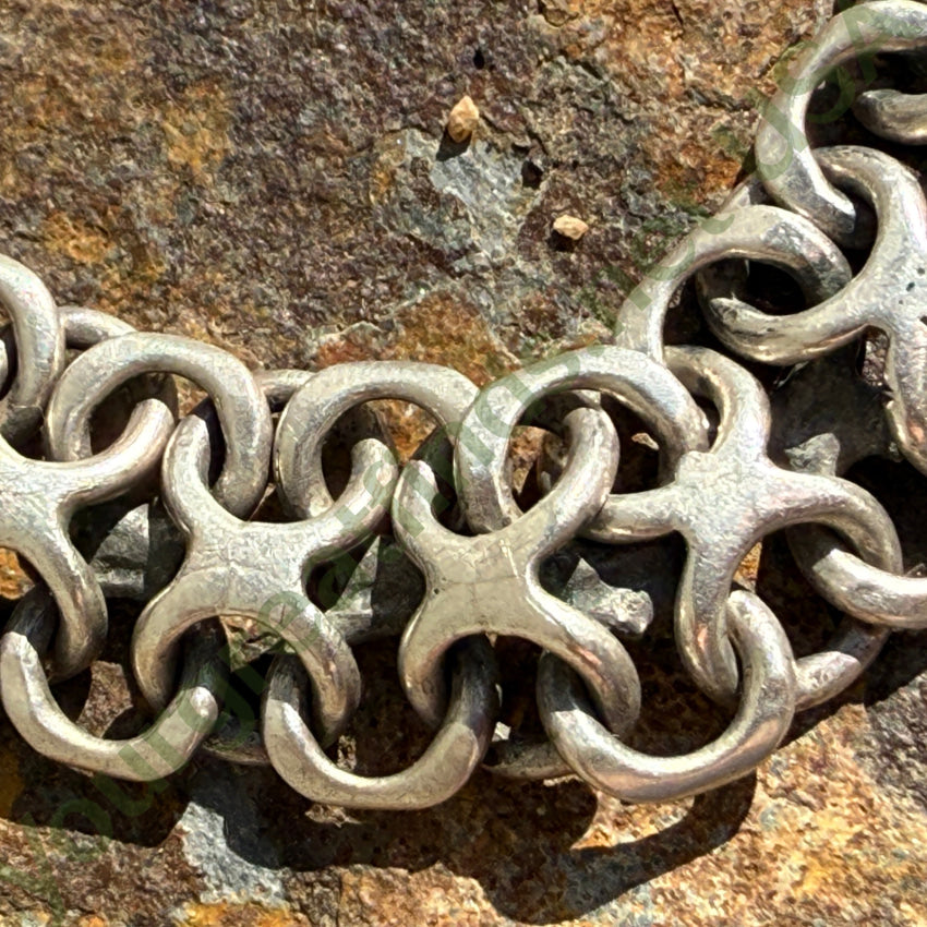 Vintage ’X’ Link Wide Sterling Silver Bracelet Mexico bracelet