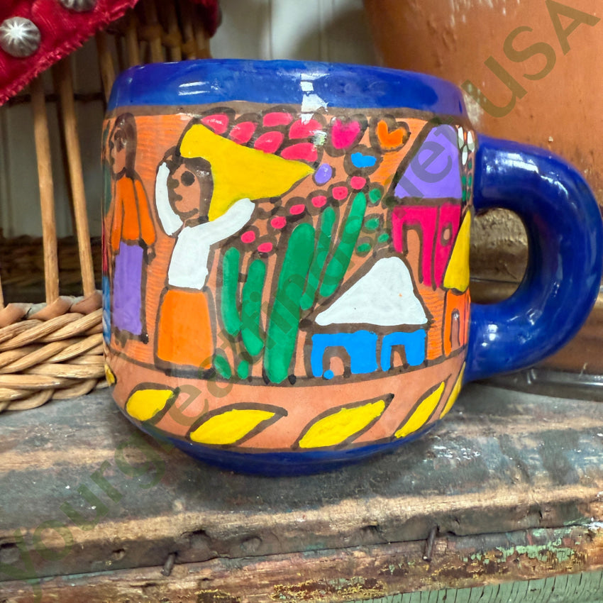 Vintage Xalitla Clay Storyteller Mug Guerrero Mexico mug