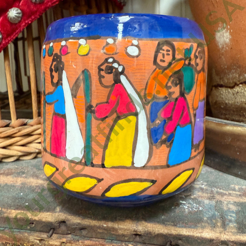 Vintage Xalitla Clay Storyteller Mug Guerrero Mexico mug