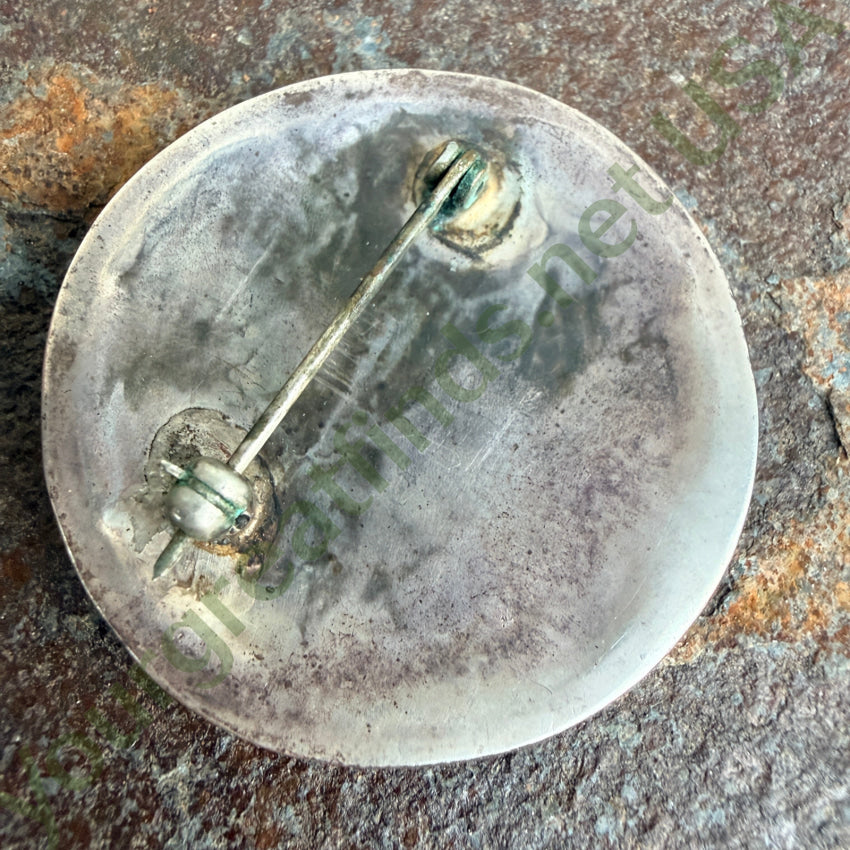 Vintage Zuni Mother-of-Pearl & Turquoise Brooch Pin pin brooch