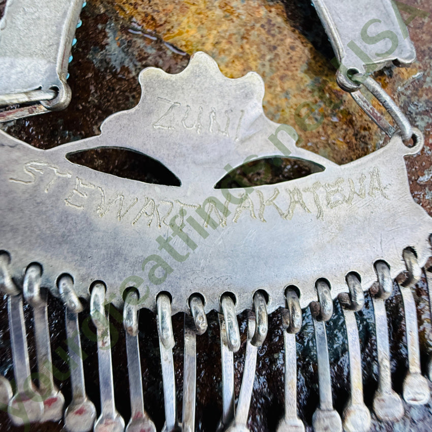 Vintage Zuni Needlepoint Turquoise Necklace 925 necklace