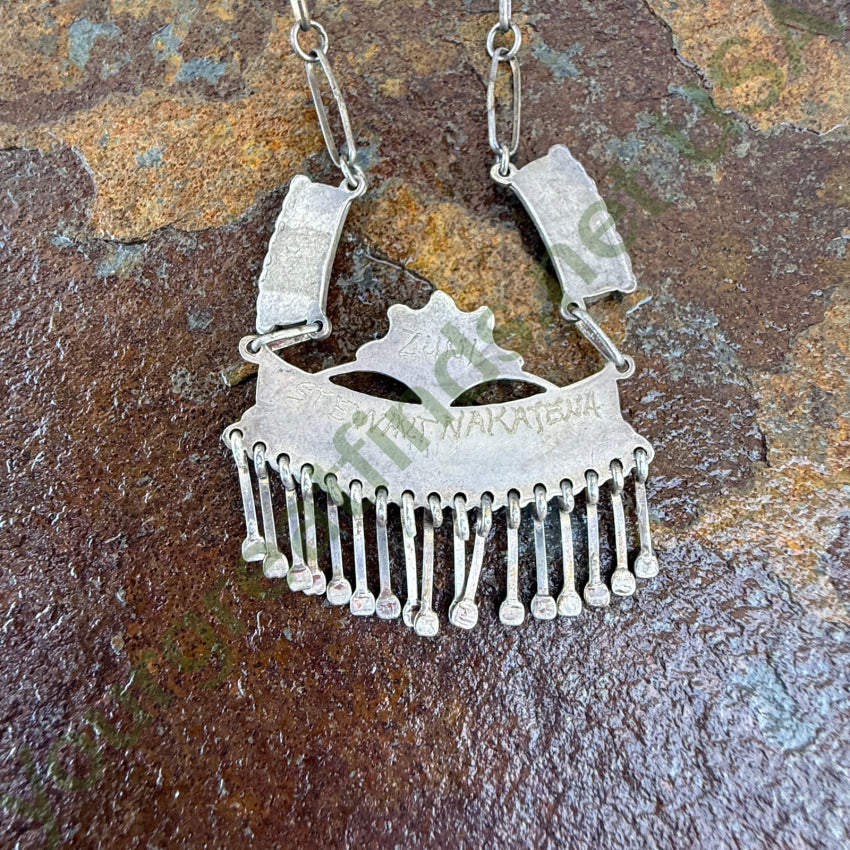 Vintage Zuni Needlepoint Turquoise Necklace 925 necklace