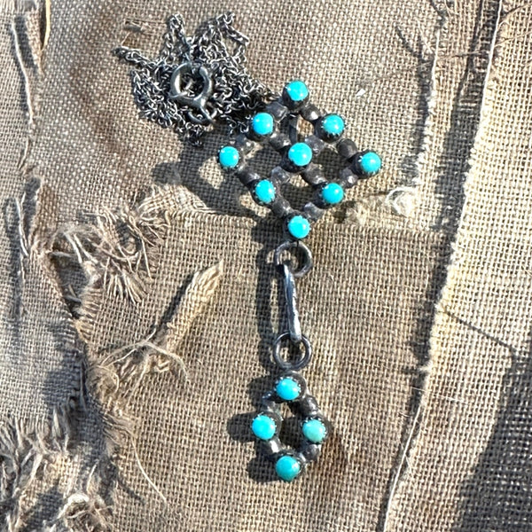 Buy Southwestern SS & Turquoise Snake Eyes Shadowbox Necklace