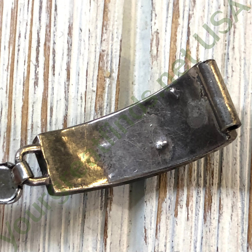 Vintage Zuni Sterling Silver Inlay Turquoise Watch Band