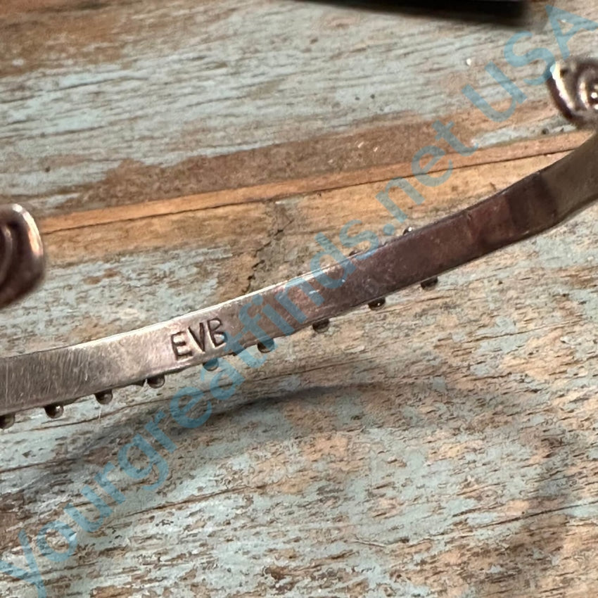 Vintage Zuni Sterling Silver Jet Row Bracelet Ernest &amp; Vivnita Bewanika