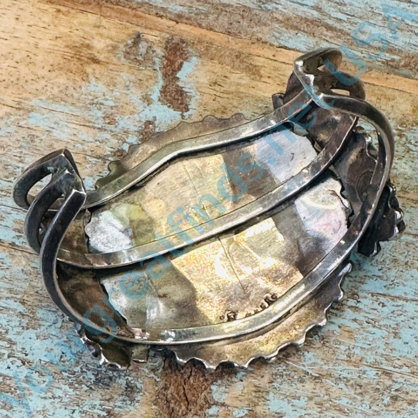 Vintage Zuni Sterling Silver Petit Point Turquoise Rosette Bracelet
