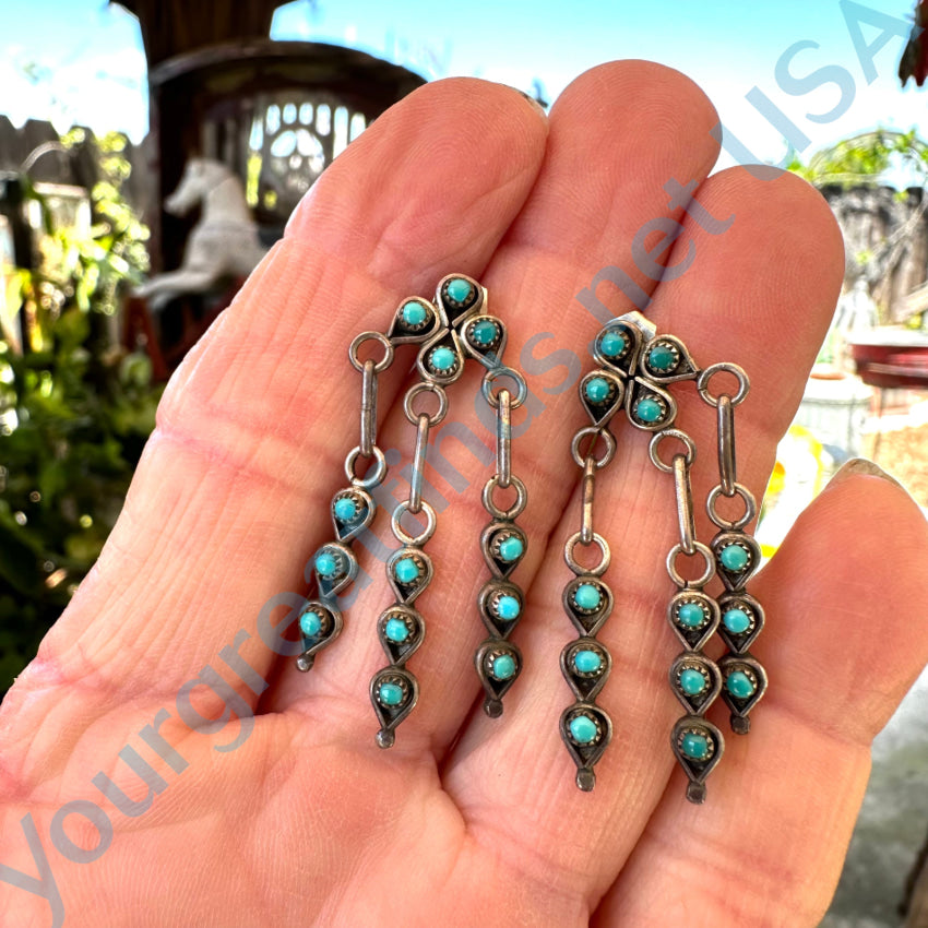 Zuni Earrings Sleeping Beauty Turquoise Handmade Kevin deals Hughte Snake Eye