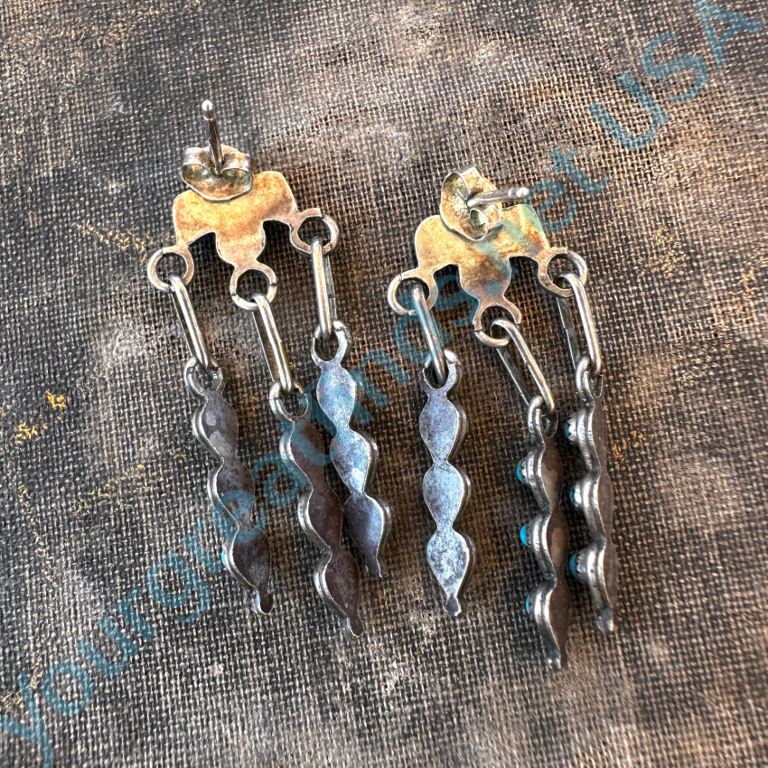 Zuni Earrings Sleeping Beauty Turquoise Handmade Kevin Hughte Snake hotsell Eye