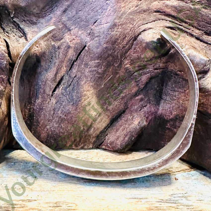 Vintage Zuni Sterling Silver Turquoise Window Pane Bracelet