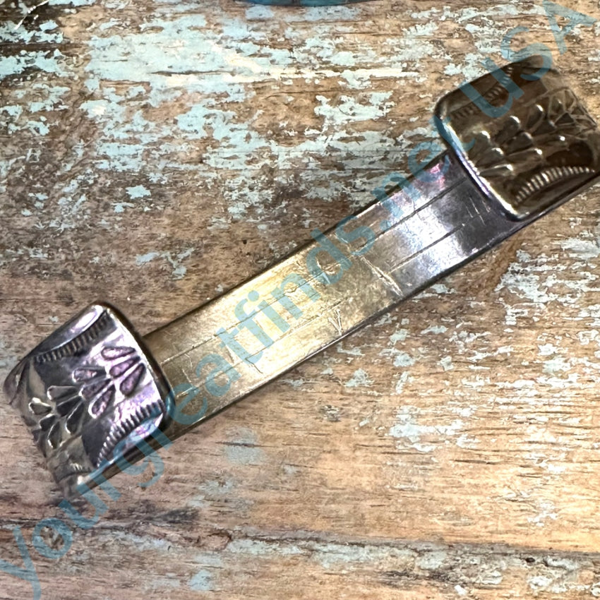 Vintage Zuni Sterling Silver Turquoise Window Pane Bracelet