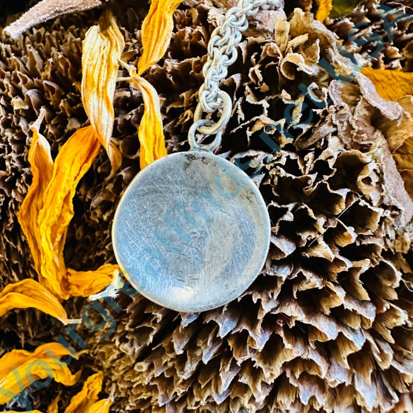 Vintage Zuni Sun God Medallion Necklace Turquoise Inlay