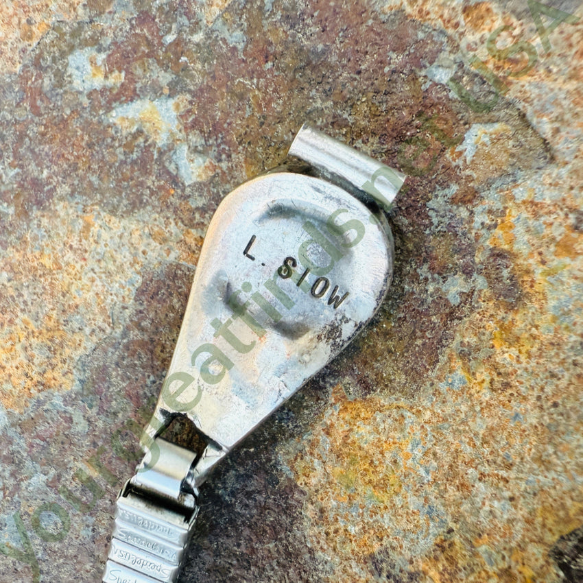 Vintage Zuni Turquoise Dots Flowers Sterling Silver Watch Band Ladies watch band