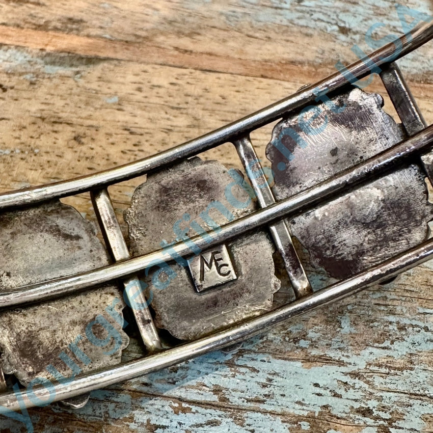 Vintage Zuni Turquoise Rosette Bracelet Sterling Silver Chavez