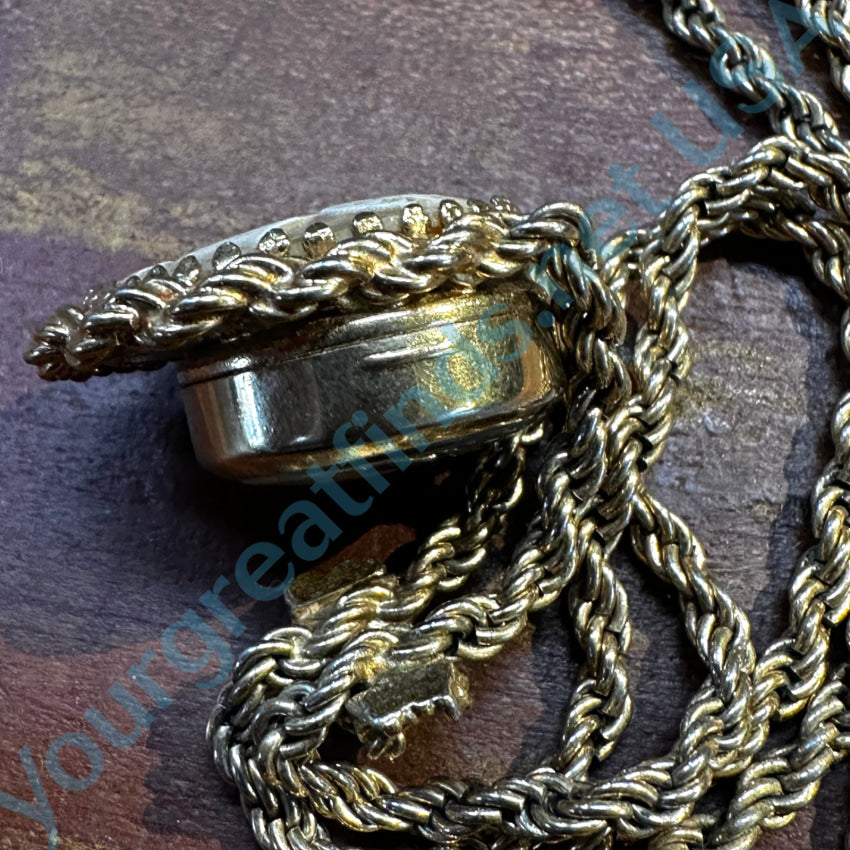 Waltham 17 Jewel Watch Cameo Necklace 1/20 14K Yellow Gold