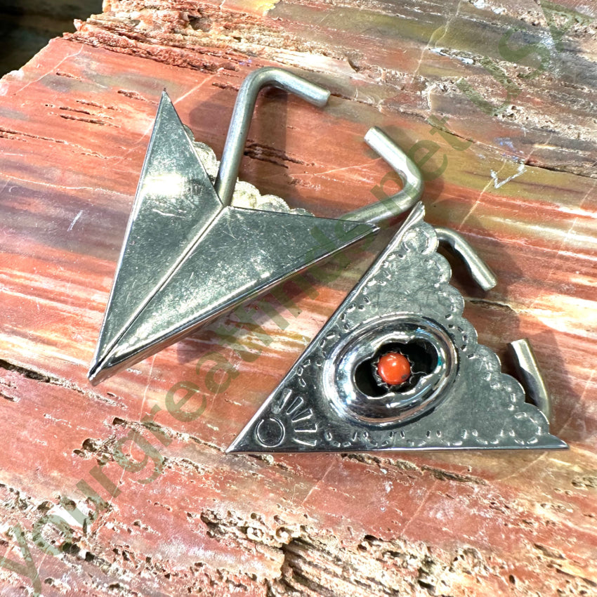 Western Shirt Collar Corners Nickel Silver Bear Track Shadowbox