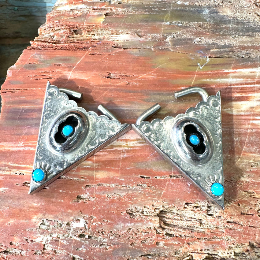 Western Shirt Collar Corners Nickel Silver Bear Track Shadowbox