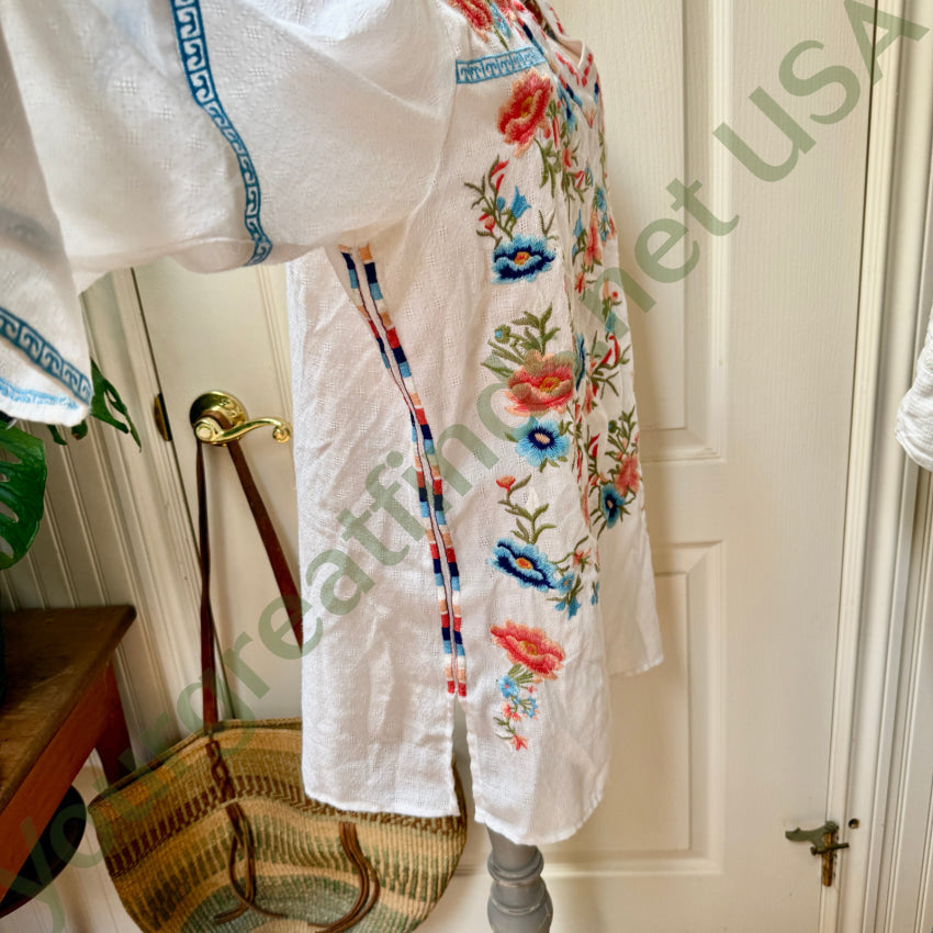 White Cotton Embroidered Top by Paparazzi by Biz blouse