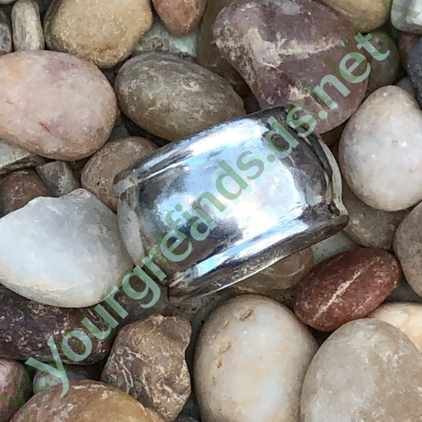 Wide Band Ring in 950 Fine Silver with Sponge Coral Size 6 3/4 Yourgreatfinds