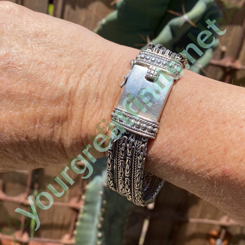 Wide Cable Chain Bracelet in Sterling Silver Yourgreatfinds