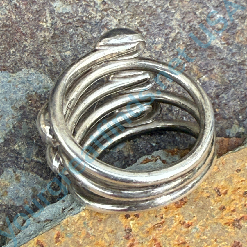 Wide Sterling Silver Bypass Ring Size 7 Mexico Ring