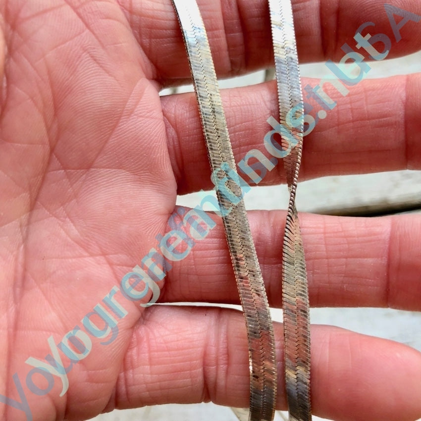 Wide Sterling Silver Herringbone Chain Yourgreatfinds